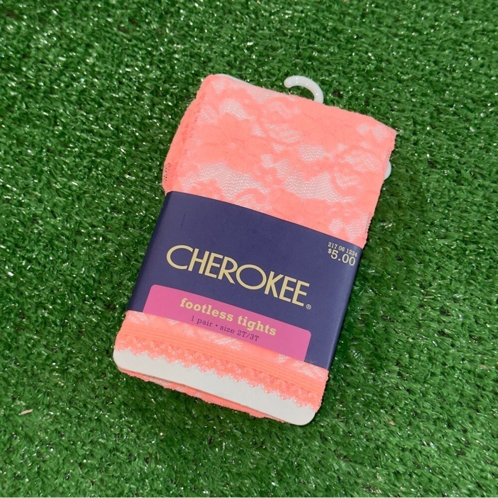 Cherokee‎ Bright Pink Lace Footless Tights 2T/3T